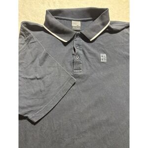 Vintage Nike Short Sleeve Polo Shirt Black Logo Mens XL Throwback